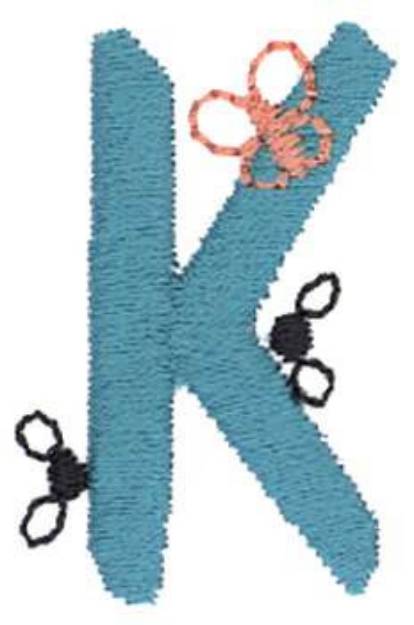 Picture of Bugs K Machine Embroidery Design