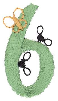 Bugs Number 6 Machine Embroidery Design