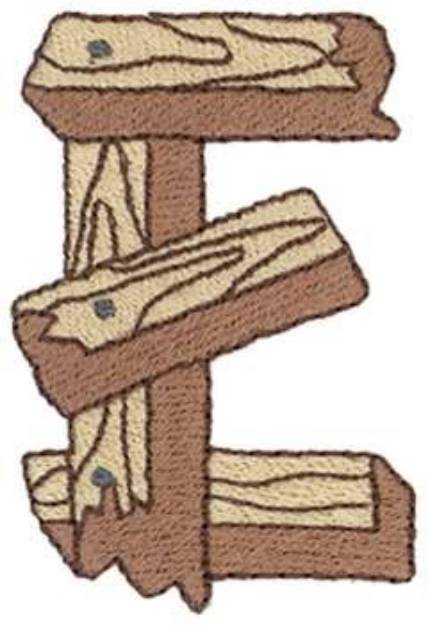 Picture of Wooden E Machine Embroidery Design