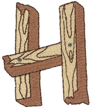 Wooden H Machine Embroidery Design