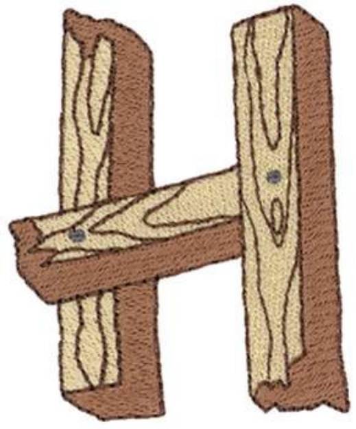 Picture of Wooden H Machine Embroidery Design