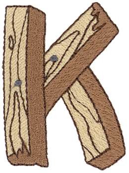 Wooden K Machine Embroidery Design