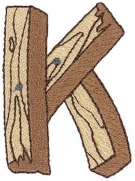Picture of Wooden K Machine Embroidery Design