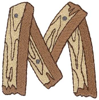 Wooden M Machine Embroidery Design