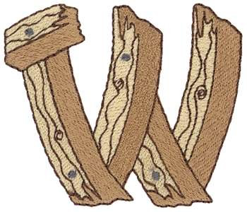 Wooden W Machine Embroidery Design