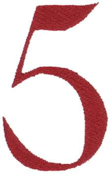 Number 5 Machine Embroidery Design