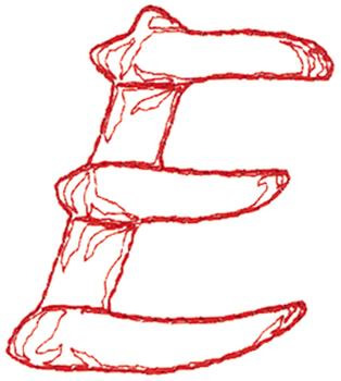 Handstitch Letter E Machine Embroidery Design