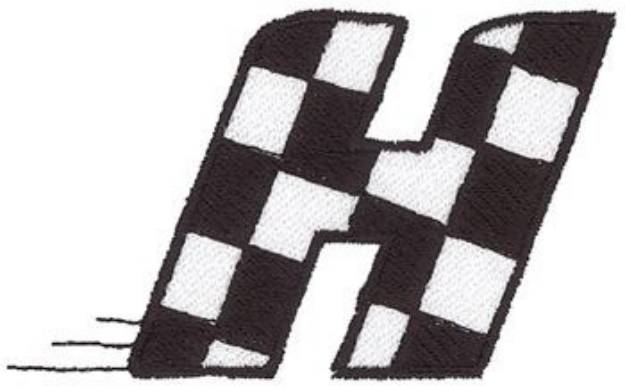 Picture of Checkered Flag H Machine Embroidery Design
