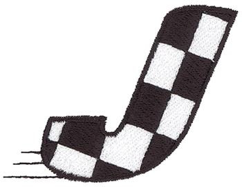 Checkered Flag J Machine Embroidery Design