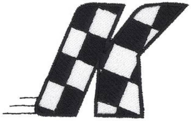 Picture of Checkered Flag K Machine Embroidery Design