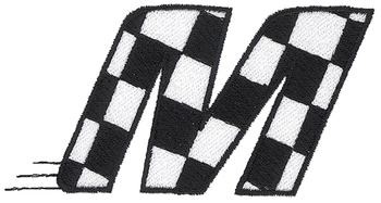 Checkered Flag M Machine Embroidery Design