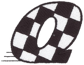 Checkered Flag Q Machine Embroidery Design