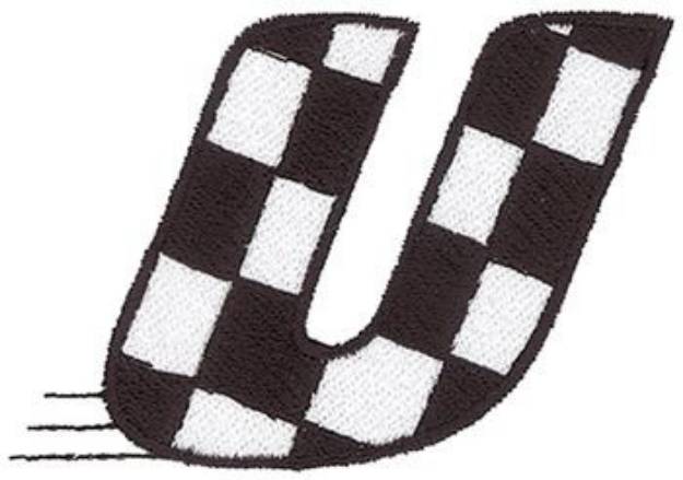Picture of Checkered Flag U Machine Embroidery Design