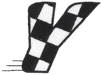 Checkered Flag Y Machine Embroidery Design