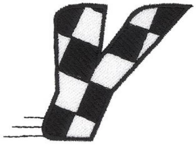 Picture of Checkered Flag Y Machine Embroidery Design