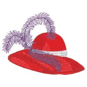 Picture of Hat with Feathers Machine Embroidery Design