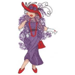 Picture of Red Hat Lady Machine Embroidery Design