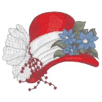 Hat with Beads Machine Embroidery Design