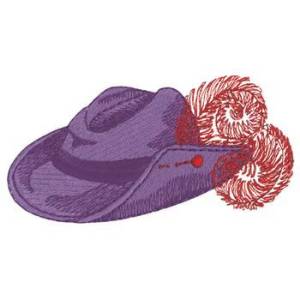 Picture of Ladies Western Hat Machine Embroidery Design