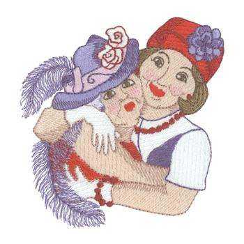 Red Hat Ladies Machine Embroidery Design