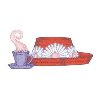 Hat and Coffee Machine Embroidery Design