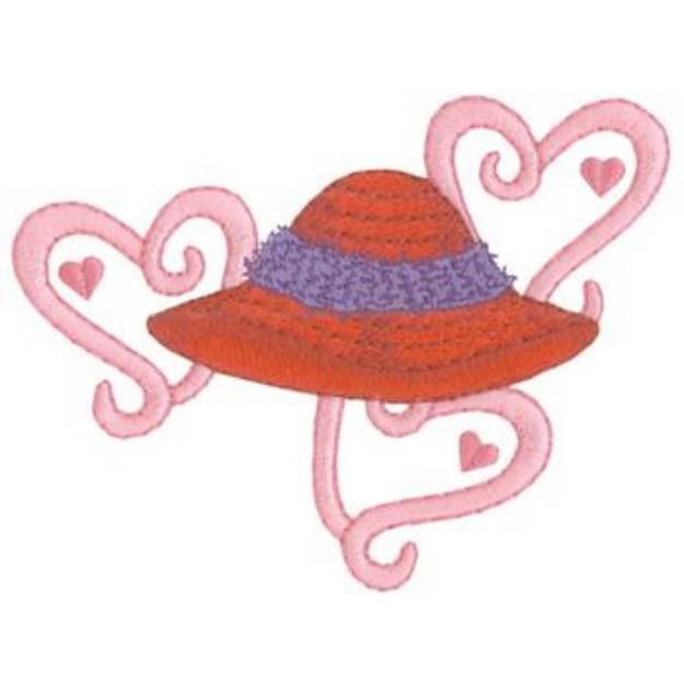 Picture of Hat & Hearts Machine Embroidery Design