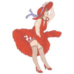 Picture of Red Hat Marilyn Machine Embroidery Design