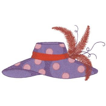 Hat with Feathers Machine Embroidery Design