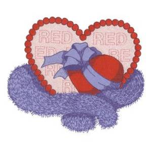 Picture of Red Hat Valentine Machine Embroidery Design