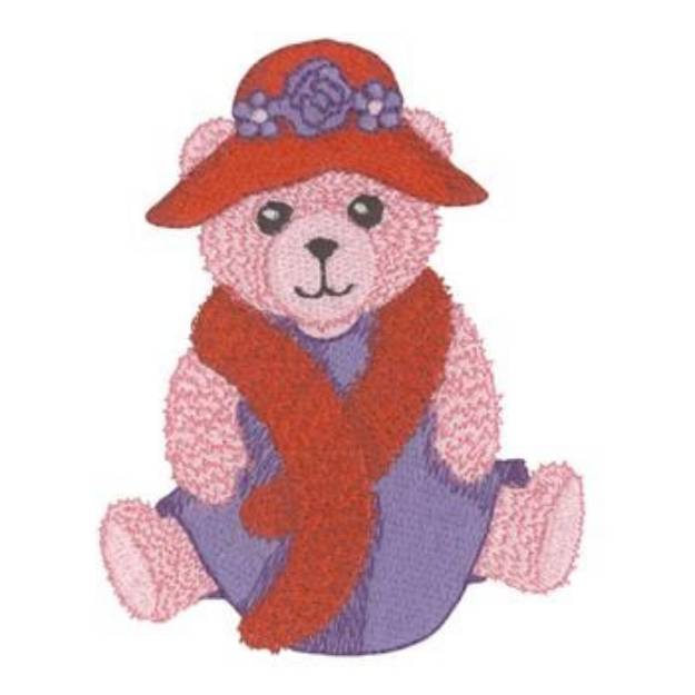 Picture of Red Hat Bear Machine Embroidery Design