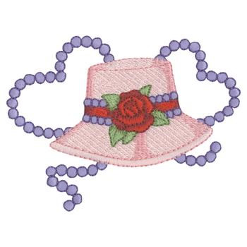 Hat & Hear Pearls Machine Embroidery Design