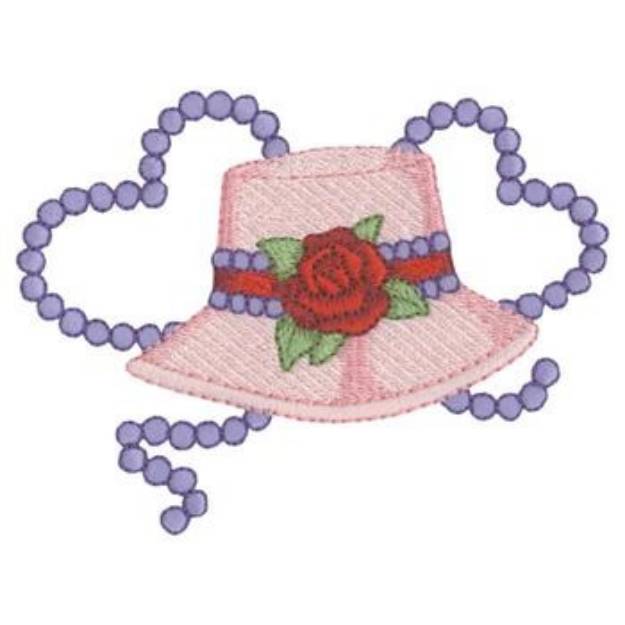 Picture of Hat & Hear Pearls Machine Embroidery Design
