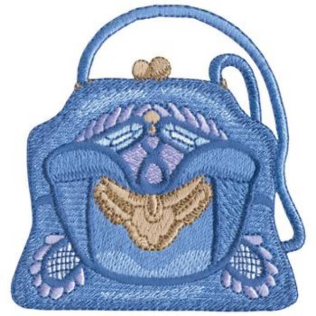 Picture of Lace Floral Purse Machine Embroidery Design