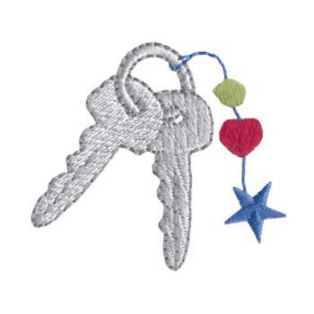 Picture of Car Keys Machine Embroidery Design