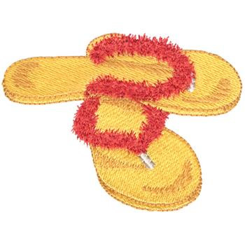 Fuzzy Flip Flops Machine Embroidery Design