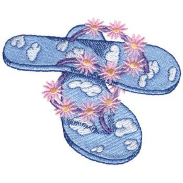 Picture of Daisy Flip Flops Machine Embroidery Design