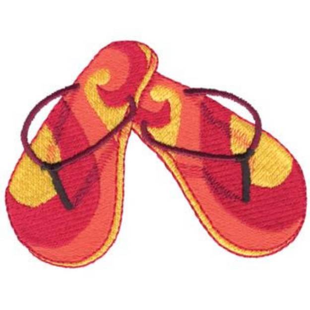 Picture of Swirl Flip Flops Machine Embroidery Design