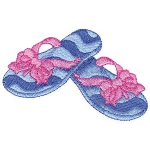 Picture of Bow Flip Flops Machine Embroidery Design