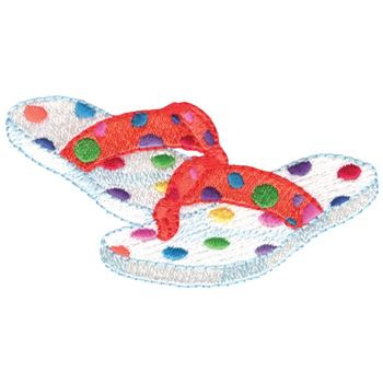 Polka Dot Flip Flops Machine Embroidery Design