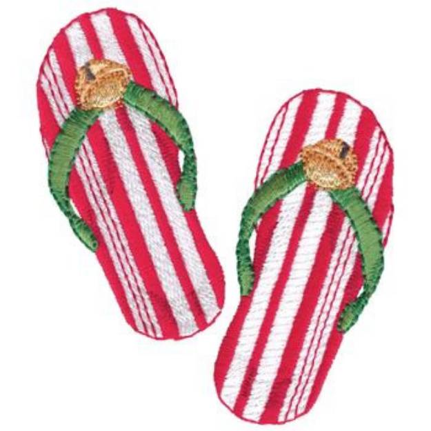 Picture of Christmas Flip Flops Machine Embroidery Design
