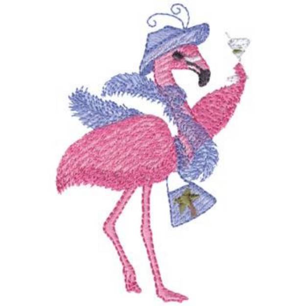 Picture of Party Flamingo Machine Embroidery Design