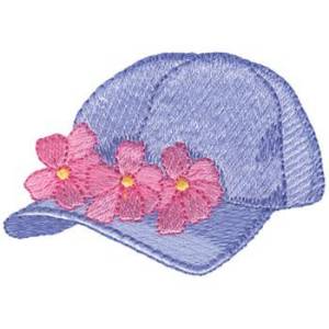 Picture of Flowered Baseball Cap Machine Embroidery Design