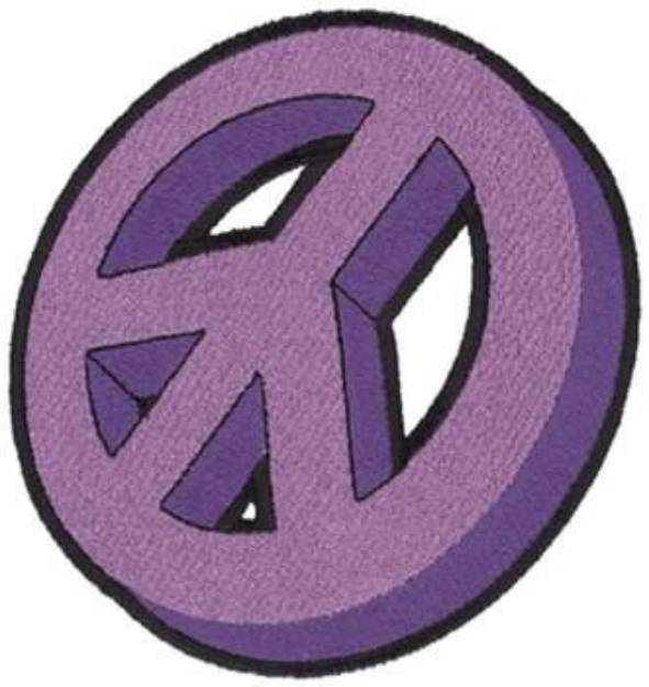 Picture of 3D Peace Symbol Machine Embroidery Design