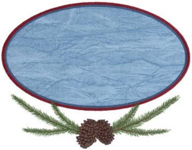 Picture of Pine Cone Oval Applique Machine Embroidery Design