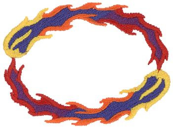 Flaming Border Machine Embroidery Design