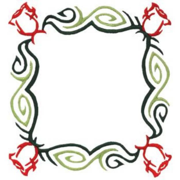 Picture of Rose Bud Border Machine Embroidery Design