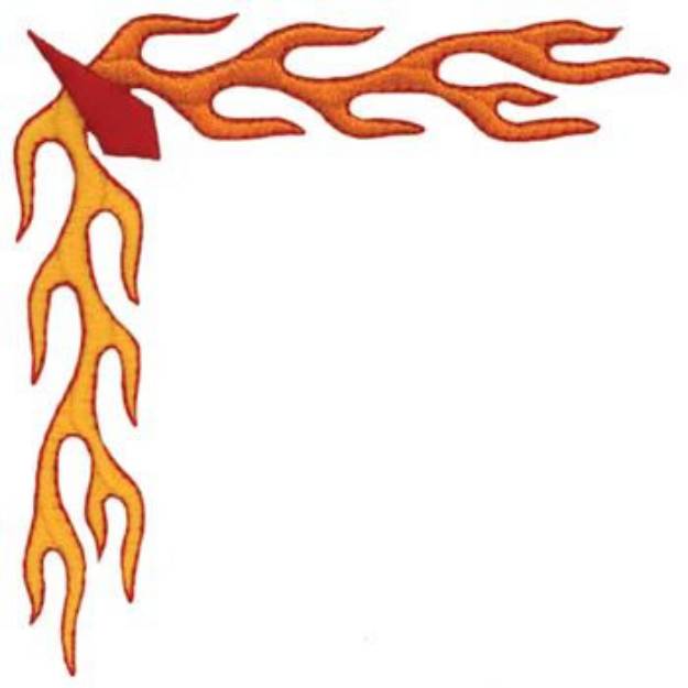 Picture of Flame Corner Machine Embroidery Design