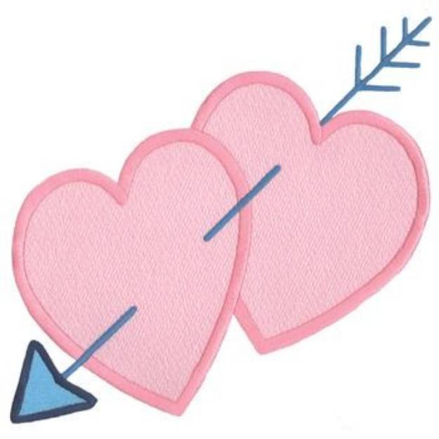 Picture of Arrow Hearts Machine Embroidery Design