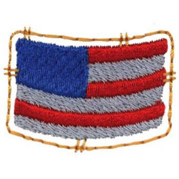 Picture of Stitched USA Flag Machine Embroidery Design