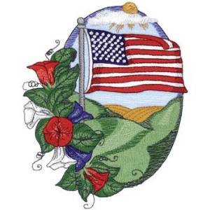 Picture of Old Glory Machine Embroidery Design